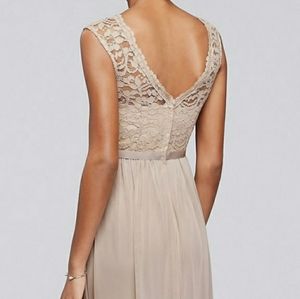 David's Bridal long bridesmaid dress F19328